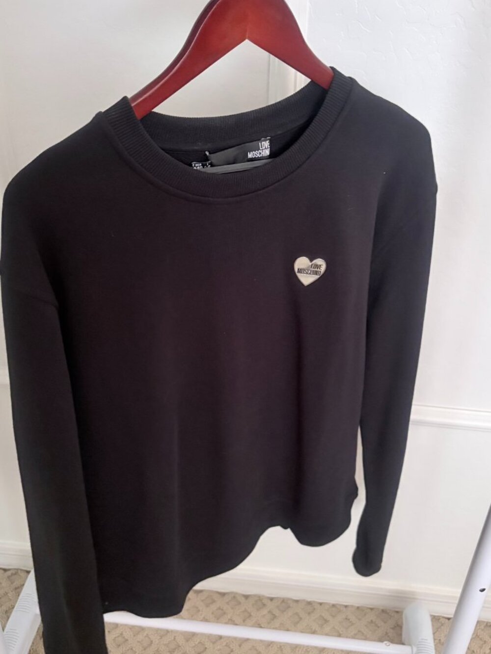 NWOT Love Moschino Black Heart Logo Sweatshirt - Size 10